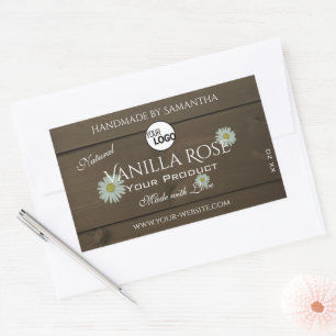 Wood Grain Product Packaging Labels Daisies Logo