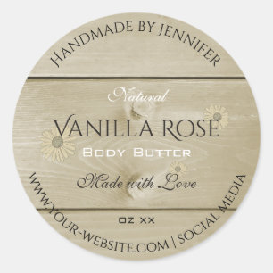 Wood Grain Product Packaging Labels Light Daisy