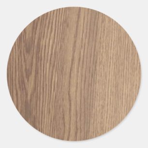 Wood Grain Round Stickers