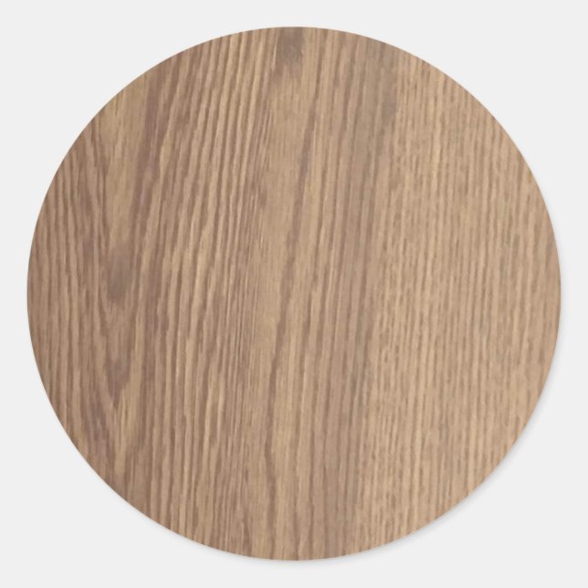 Wood Grain Round Stickers  (Front)