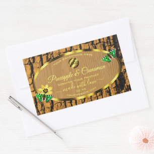 Wood Grain Rustic Tree Bark Product Labels Logo