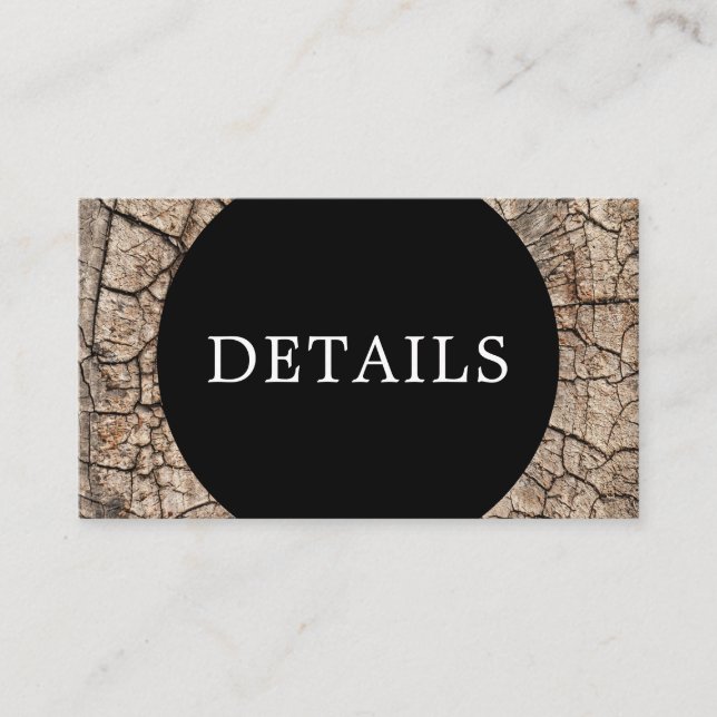 Wood Grain Rustic Wedding Details QR code Enclosure Card (Front)