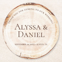 Wood Grain Rustic Wedding Thank You Custom Favour