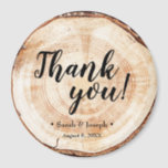 Wood Grain Rustic Wedding Thank You Favour Magnet<br><div class="desc">Show your appreciation with our "Wood Grain Rustic Wedding Thank You Favour Magnets". These charming magnets feature a rustic wood grain cut slice design and can be personalized with your names and wedding date, making them a perfect keepsake for your guests. The aesthetic adds a touch of rustic elegance to...</div>