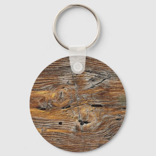 Wood grain, sheet of weathered timber keychain