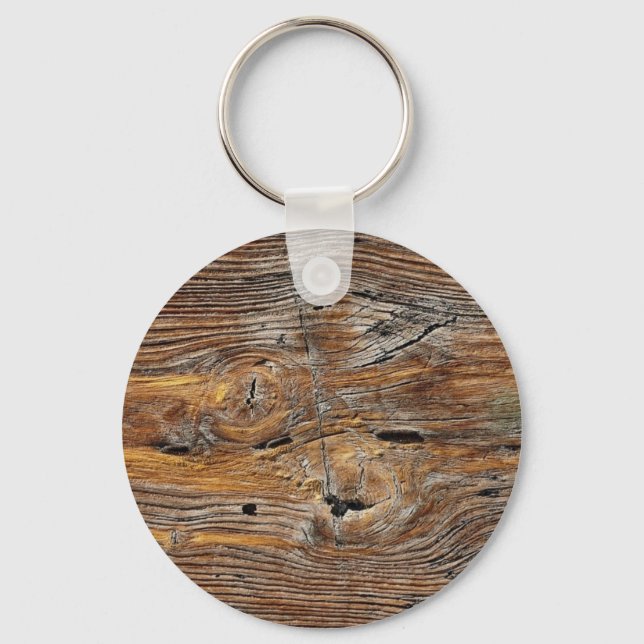 Wood grain, sheet of weathered timber keychain (Front)