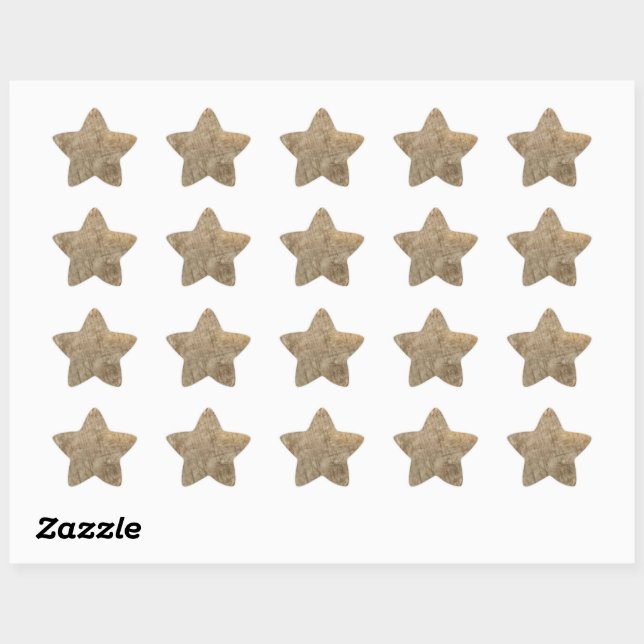 WOOD GRAIN STAR STICKER (Sheet)