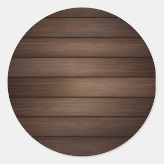 Wood Grain Striped Brown Abstract Fashion Art Classic Round Sticker