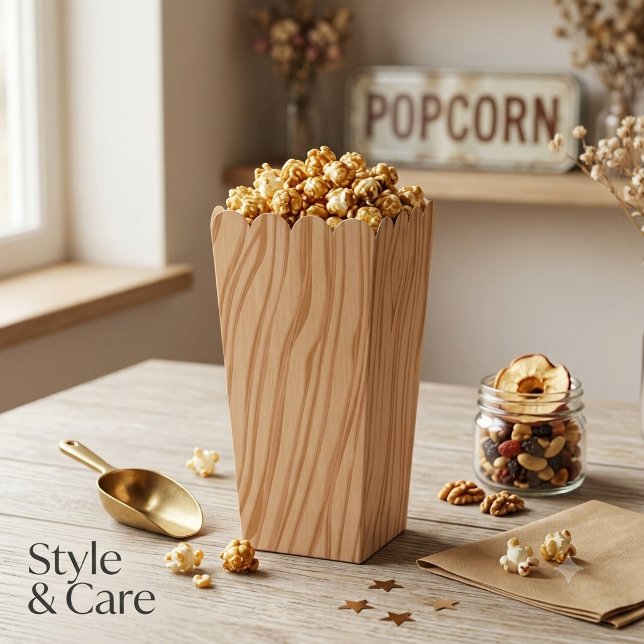 Wood Grain Style Popcorn Favour Boxes Party Pack (Wood Grain Style Popcorn Favor Boxes Party Pack)