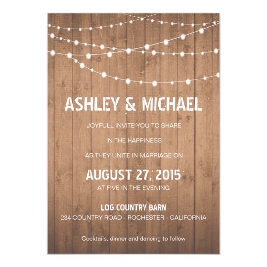 Wood Grain suite Wedding invitation barn style