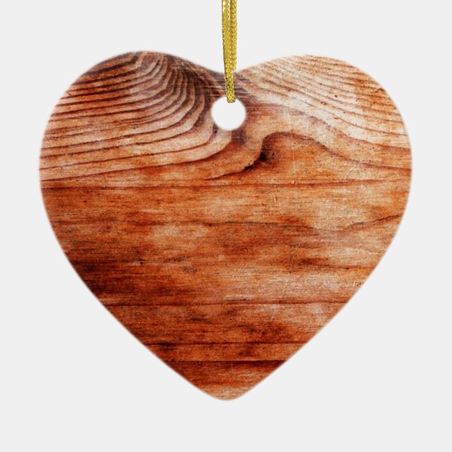 Wood Grain Texture Ceramic Ornament (Front)