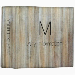 Wood Grain Texture Monogram #2 Binder