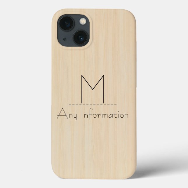 Wood Grain Texture Monogram Case-Mate iPhone Case (Back)