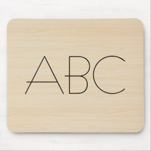 Wood Grain Texture Monogram Mouse Pad