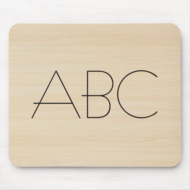 Wood Grain Texture Monogram Mouse Pad (Front)