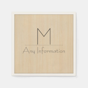 Wood Grain Texture Monogram Napkin