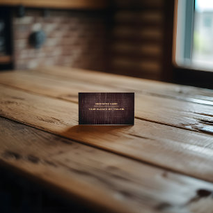 Wood Grain Texture Photo Minimalist Construction Business Card