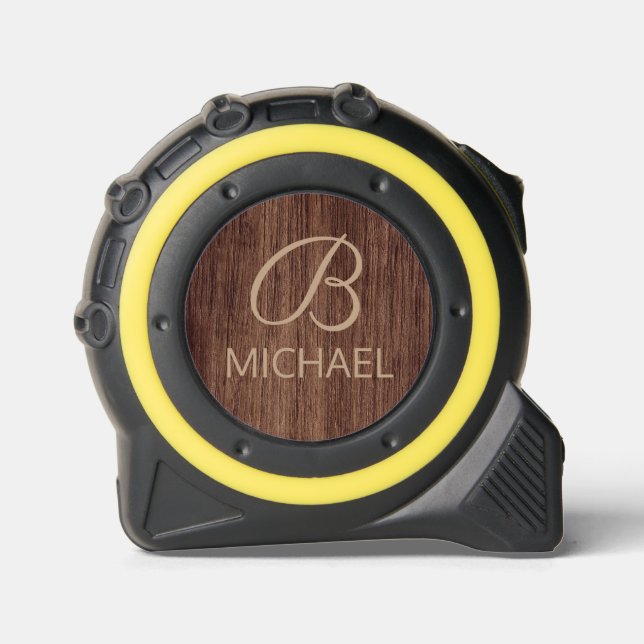 Wood Grain Timber With Monogram Personalized Name 1 (Front)
