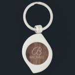 Wood Grain Timber With Monogram Personalized Name Keychain<br><div class="desc">This design features a pice of rustic timber's wood grain with a monogram and personalized name. Personalize by editing the text in the text box or delete for no text.
#monogram #monogrammed #personalized #personalised #initial #wood #timber #rustic #keychain #accessories #home #office #work #school #gifts</div>
