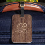 Wood Grain Timber With Monogram Personalized Name Luggage Tag<br><div class="desc">This design features a pice of rustic timber's wood grain with a monogram and personalized name. Personalize by editing the text in the text box or delete for no text.
 #monogram #monogrammed #personalized #personalised #initial #wood #timber #rustic #travel #luggage #travelaccessories #bagtag #luggagetag #tag #accessories #home #office #work #school #gifts</div>
