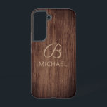 Wood Grain Timber With Monogram Personalized Name Samsung Galaxy Case<br><div class="desc">Wood Grain Timber With Monogram Personalized Name Smartphone Samsung Galaxy Phone Case features a rustic timber wood background with your monogram and personalized name. Perfect gift for Christmas,  birthday,  Father's Day and more. Designed by © Evco Studio</div>