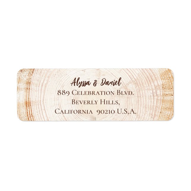 Wood grain tree bark rustic wedding Custom Script (Front)
