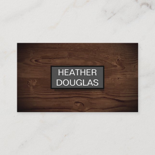 Wood Grain Vignette Business Card (Front)
