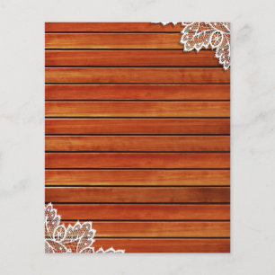 Wood Grain & White Lace Scrapbook Paper