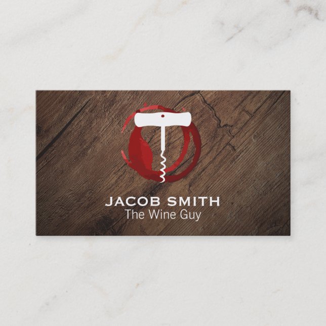 Wood Grain | Wine Opener | Wine Opener Business Card (Front)