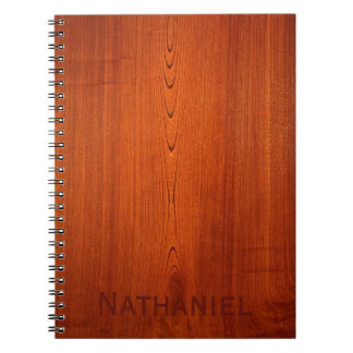 Wood Grain with Name Notebook