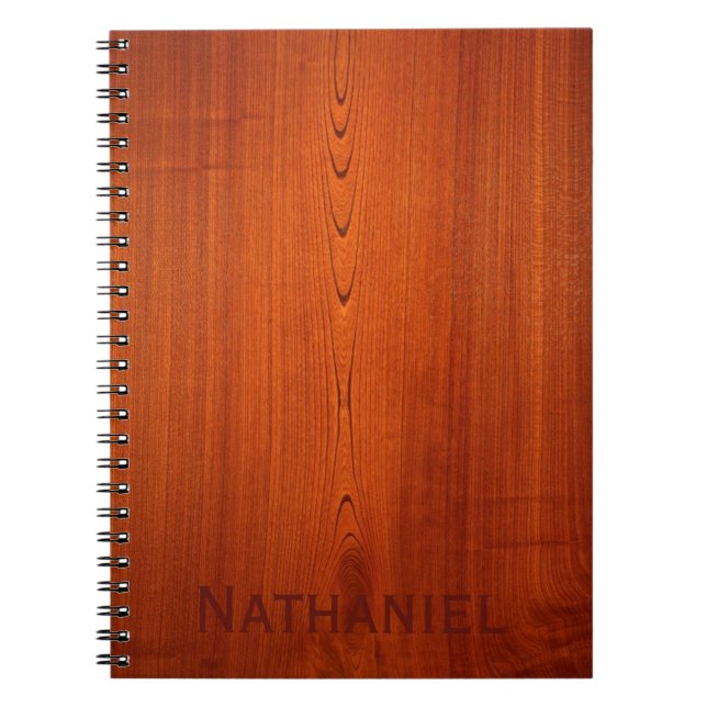 Wood Grain with Name Notebook (Front)