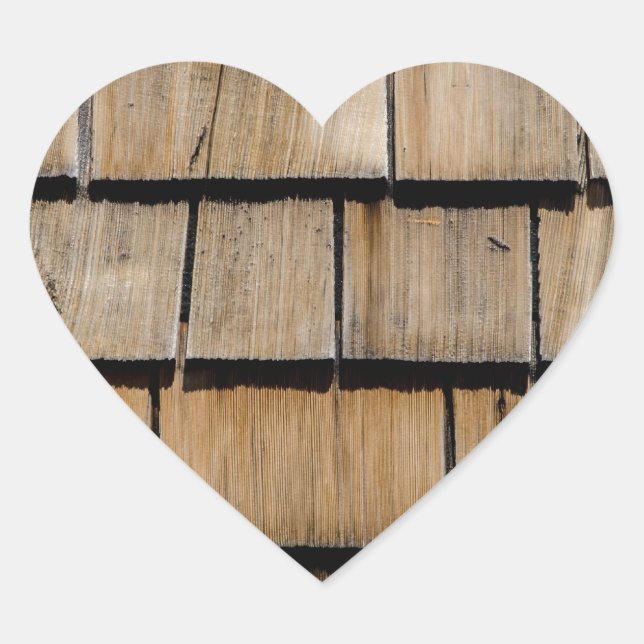 wood heart sticker (Front)
