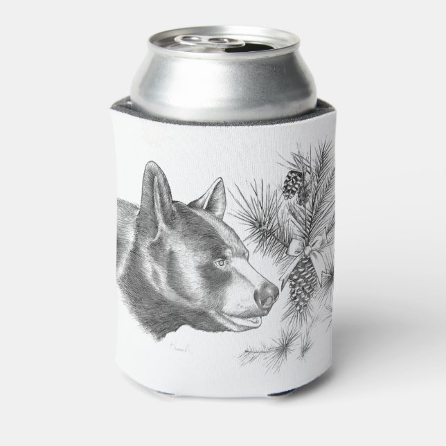 Wood Hood Black Bear Can Cooler (Can Back)