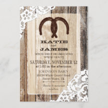 Wood Horseshoe Lace Rustic Wedding