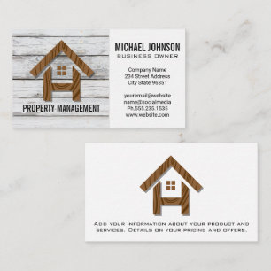 Wood House Logo Builder Carpentry Business Card