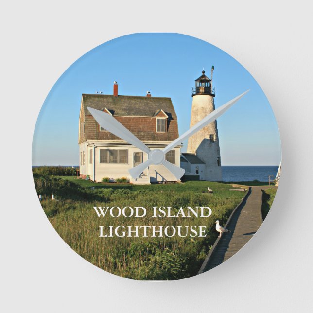 Wood Island Lighthouse Maine Wall  Clock (Front)