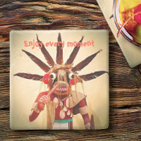 Wood Kachina Doll Funny Face Enjoy Every Moment