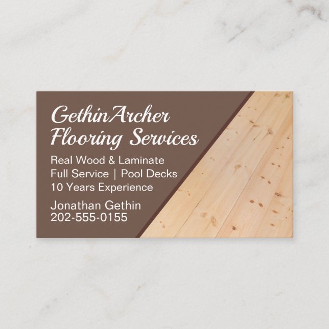 Wood Laminate Floor Decking Business Card (Front)