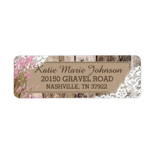 Wood Lavender and Lace Rustic Wedding Label