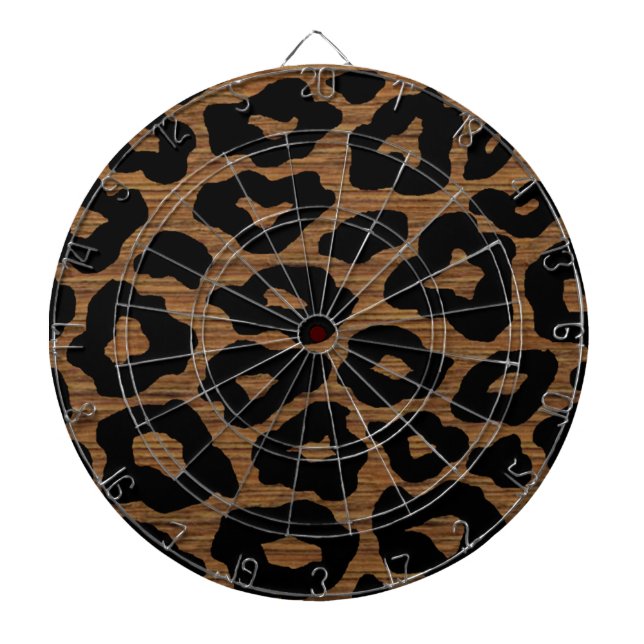 Wood Leopard Print Dartboard (Front)