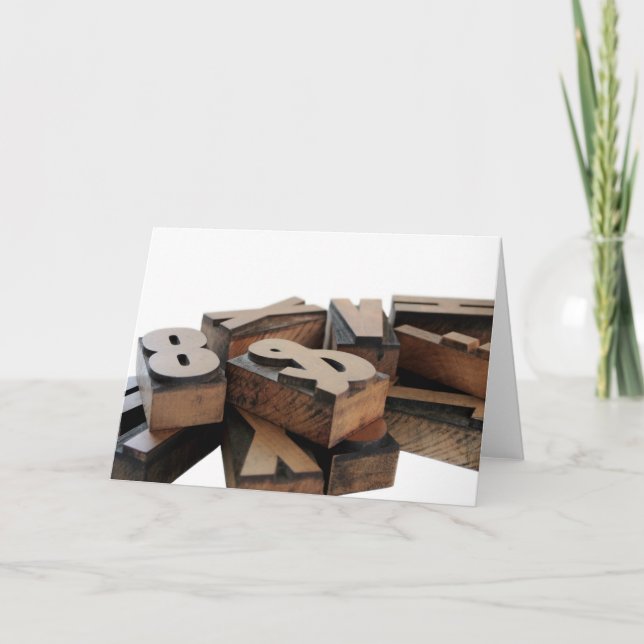 wood letters greeting card (Front)
