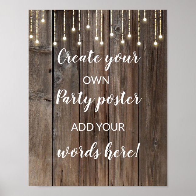 wood lights Template Make Your Own Poster (Front)