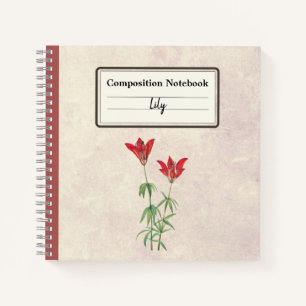 Wood Lily Flower Personalized Composition Notebook