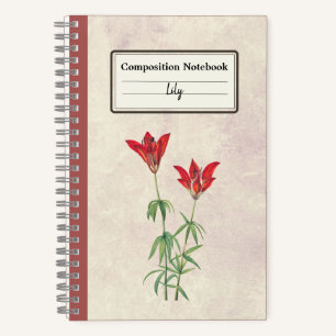 Wood Lily Flower Personalized Composition Notebook