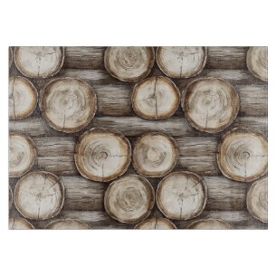 Wood Log Cabin Christmas Cutting Board