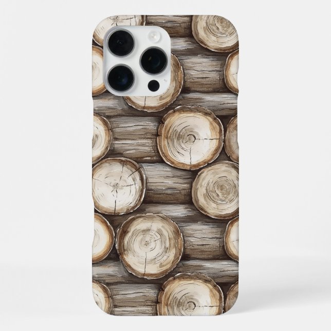 Wood Log Cabin Christmas iPhone Case (Back)