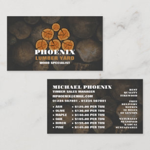 Wood Log Logo, Lumber/Timber/Wood Yard Business Card