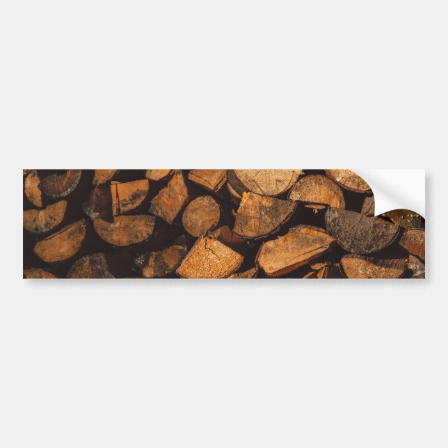 Wood logs pattern bumper sticker (Front)