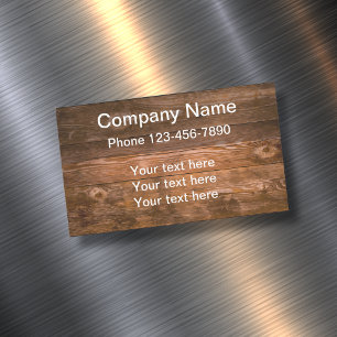 Wood Look Background Business Design Magnetic Business Card