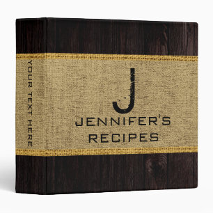 Wood Look Desert Burlap Rustic Linen Binder